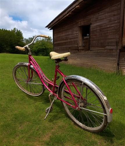 1966 Columbia Pink Girls Bicycle, Pink Step Through Girls Bike, Serial #R595005