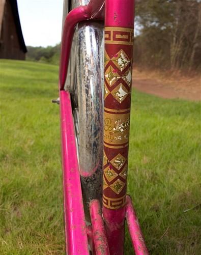 1966 Columbia Pink Girls Bicycle, Pink Step Through Girls Bike, Serial #R595005