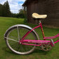 1966 Columbia Pink Girls Bicycle, Pink Step Through Girls Bike, Serial #R595005