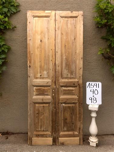 Antique French Double Doors (40x98) European Doors, Raised Panel Doors A591