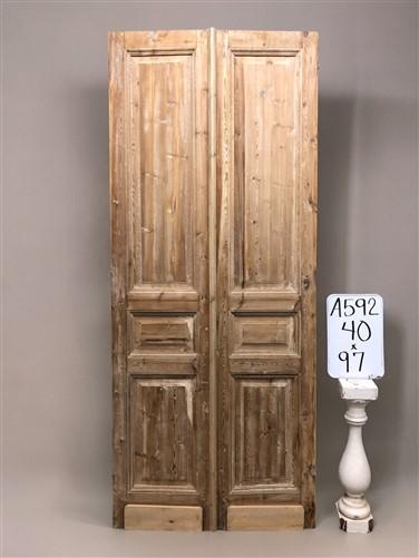 Antique French Double Doors (40x97) European Doors, Raised Panel Doors A592