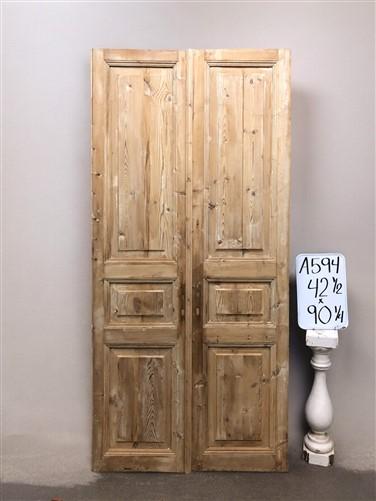 Antique French Double Doors (42.5x90) European Doors, Raised Panel Doors A594