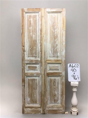 Antique French Double Doors (40x96) European Doors, Raised Panel Doors A602