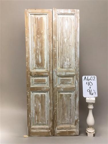 Antique French Double Doors (40x96) European Doors, Raised Panel Doors A602