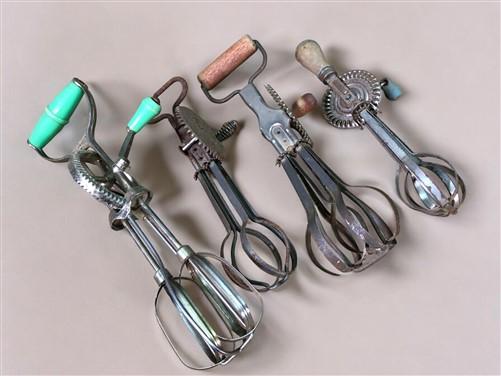 Retro Kitchen Utensils, Eggbeater, Whisk, Potato Masher, Vintage Metal Gadgets,