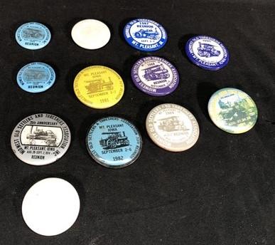 1968-2004 Thresher Festival Pinback Button Collection, Mt Pleasant Iowa Pins,