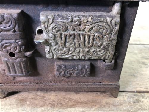 Venus Cast Iron Stove Salesmans Sample, Vintage Advertising Play Toy Cookstove,