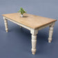 6' Harvest Table, Chunky Wood Legs, Antiqued Farmhouse, Kitchen Island, Country