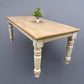 6' Harvest Table, Chunky Wood Legs, Antiqued Farmhouse, Kitchen Island, Country