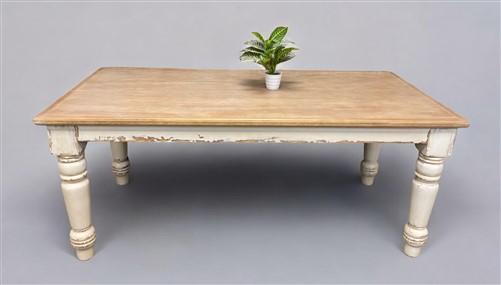 6' Harvest Table, Chunky Wood Legs, Antiqued Farmhouse, Kitchen Island, Country