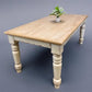 6' Harvest Table, Chunky Wood Legs, Antiqued Farmhouse, Kitchen Island, Country