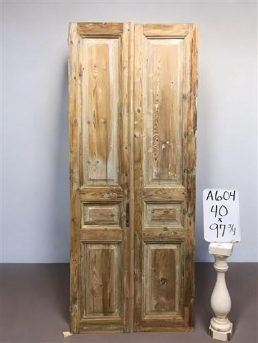 Antique French Double Doors (40x97.75) European Doors, Raised Panel Doors A604