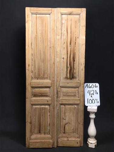 Antique French Double Doors (42.5x100.5) European Doors, Raised Panel Doors A606