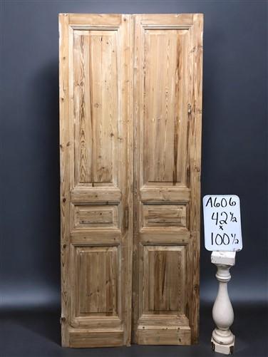 Antique French Double Doors (42.5x100.5) European Doors, Raised Panel Doors A606