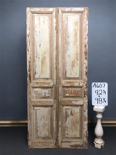 Antique French Double Doors (42x98) Raised Panel Doors, European Doors A607