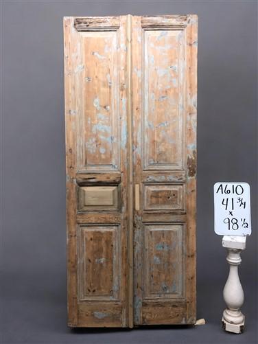 Antique French Double Doors (41.75x98.5) Raised Panel Doors, European Doors A610