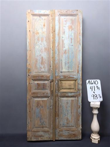 Antique French Double Doors (41.75x98.5) Raised Panel Doors, European Doors A610