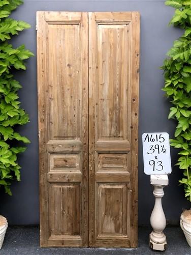 Antique French Double Doors (39.5x93) European Doors, Raised Panel Doors A615