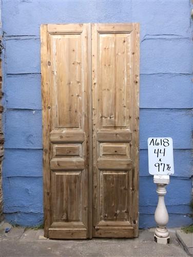 Antique French Double Doors (44x97.5) Raised Panel Doors, European Doors A618