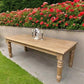 7' Harvest Table, Chunky Wood Legs, Natural Farmhouse, Kitchen Island, Country