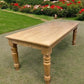 7' Harvest Table, Chunky Wood Legs, Natural Farmhouse, Kitchen Island, Country