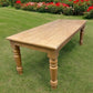 7' Harvest Table, Chunky Wood Legs, Natural Farmhouse, Kitchen Island, Country