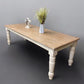 8' Harvest Table, Chunky Wood Leg, Antiqued Farmhouse, Kitchen Island, Country B