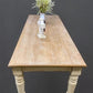 8' Harvest Table, Chunky Wood Leg, Antiqued Farmhouse, Kitchen Island, Country B