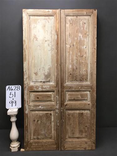 Antique French Double Doors (51x99) European Doors, Raised Panel Doors A628