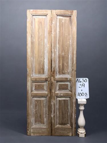 Antique French Double Doors (39x100.5) European Doors, Raised Panel Doors A630