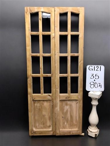 Antique French Double Doors (35x80) 8 Pane Glass European Doors G121