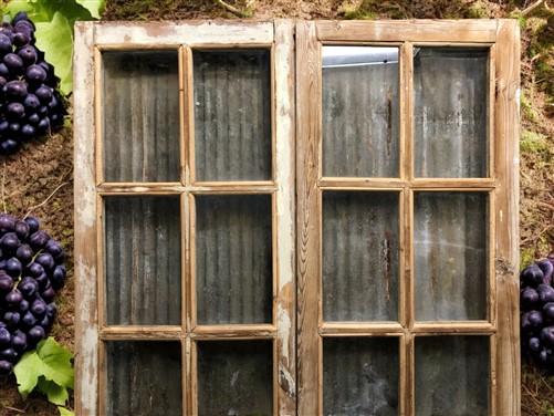 Antique French Double Doors (43x82) 6 Pane Glass European Doors G123