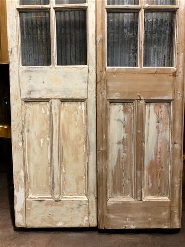 Antique French Double Doors (43.5x85.75) 6 Pane Glass European Doors G126