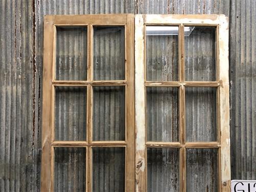 Antique French Double Doors (43.5x85.75) 6 Pane Glass European Doors G126