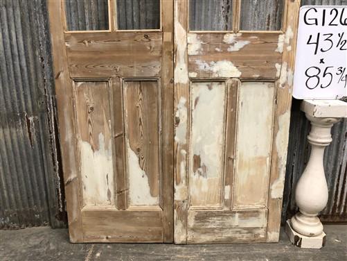 Antique French Double Doors (43.5x85.75) 6 Pane Glass European Doors G126