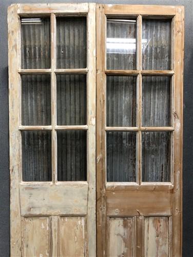 Antique French Double Doors (43.5x85.75) 6 Pane Glass European Doors G126