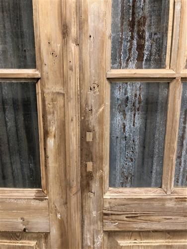 Antique French Double Doors (39.75x94) 8 Pane Glass Doors, European Doors G128