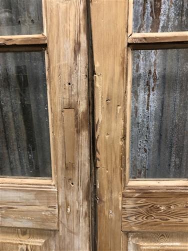 Antique French Double Doors (39.75x94) 8 Pane Glass Doors, European Doors G128