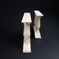 Pair of Wide Dining Table Legs, Solid Wood Table Base, Turned Trestle Table Legs