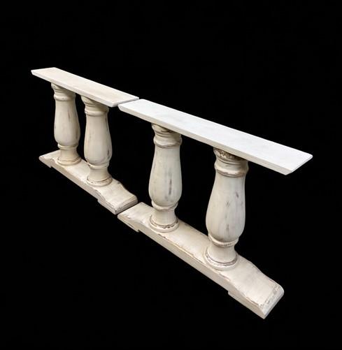 Pair of Wide Dining Table Legs, Solid Wood Table Base, Turned Trestle Table Legs