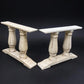 Pair of Wide Dining Table Legs, Solid Wood Table Base, Turned Trestle Table Legs