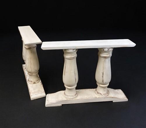 Pair of Wide Dining Table Legs, Solid Wood Table Base, Turned Trestle Table Legs