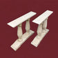 Pair of Narrow Dining Table Legs, Solid Wood Table Base, Turned Trestle Legs