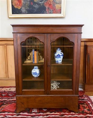 Walnut China Cabinet, Vintage, Bookcase, Display Case, Curio Cabinet Showcase