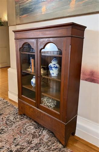 Walnut China Cabinet, Vintage, Bookcase, Display Case, Curio Cabinet Showcase