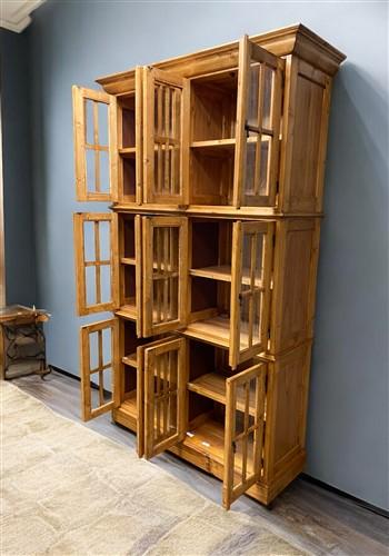 4'10" Triple Stack Cabinet, Pine Kitchen Cabinet, Bookcase, Kitchen Storage, D