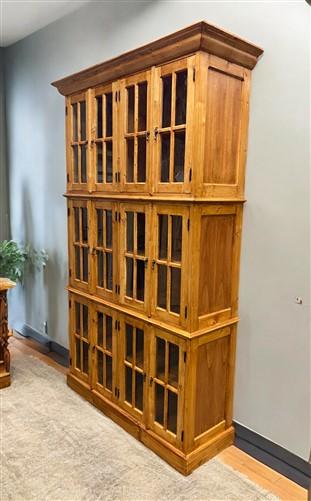 4'10" Triple Stack Cabinet, Pine Kitchen Cabinet, Bookcase, Kitchen Storage, D