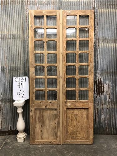 Antique French Double Doors (44x92) 14 Pane Glass European Doors G131