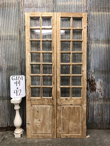 Antique French Double Doors (44x92) 14 Pane Glass European Doors G131