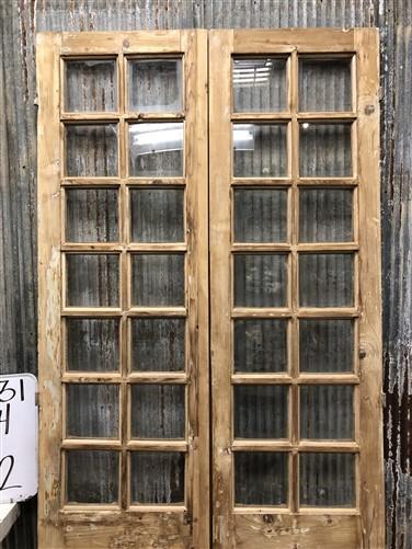 Antique French Double Doors (44x92) 14 Pane Glass European Doors G131